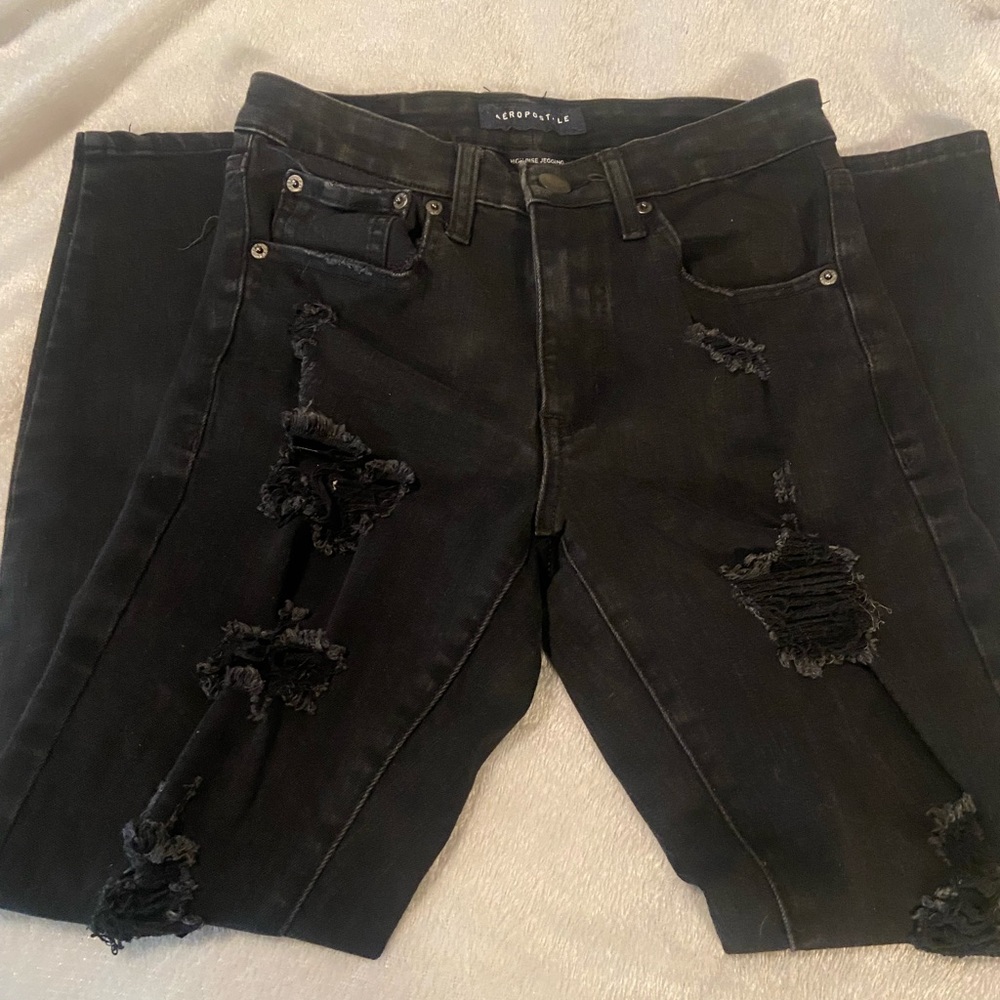 Aeropostale Jegging Black Jeans Womens Size 4 Short